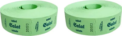 Produktbild von Bonrolle SALAT grün dreisprachig 2 Rollen je 1000 perforierte Abrisse nummeriert