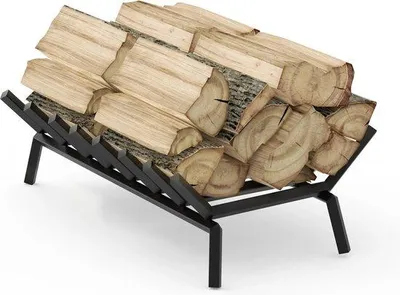Productafbeelding van Famanu houten rek voor houtblokken - metalen constructie, zwart