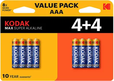 Immagine prodotto di Batteria alcalina Kodak Max Aaa Lr6 8 unità Taglia unica