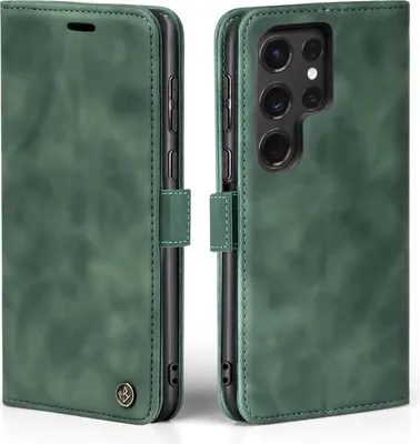 Produktbild von Handy Hülle für Samsung Galaxy S24 Ultra Klapphülle Bookcase Flip Cover Handy Tasche Etui Farbe: Grün