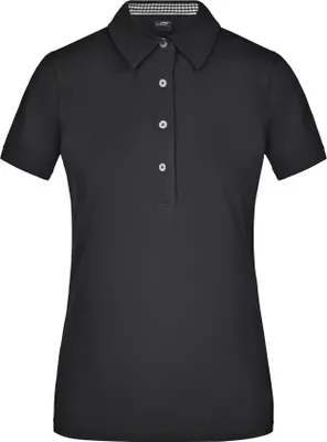 Produktbild von Ladies' Plain Polo Polo mit modischem Einsatz black/black-white, Gr. S