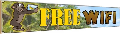 Produktbild von vianmo Holzschild 10x46 cm free Wifi Wlan Internet Warnschild Hinweisschild
