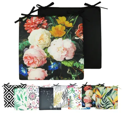 Produktbild von JACK Motiv Outdoor Wende Stuhlkissen 40x40cm Lounge Kissen Wasserfest Sitzkissen Garten Lotus Effekt, Farbe:Blütenmeer