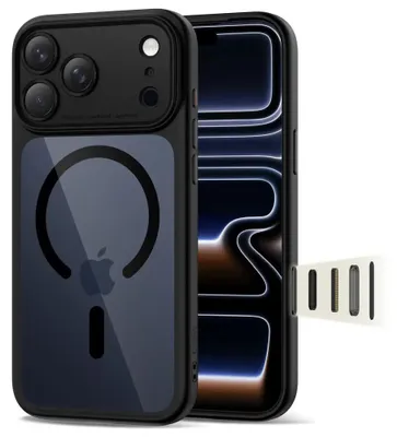 Zdjęcie produktu dla Tech-Protect 5906302333615, Pokrowiec, Apple, iPhone 17 Pro, 16 cm (6.3"), Czarny, Przezroczysty