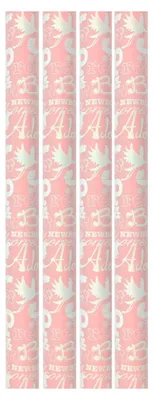 Produktbild von Baby-Geburts-Sortiment Geschenkpapier für die Babyparty Mädchen – 200 x 70 cm – 4 Rollen