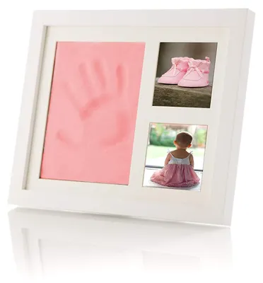 Produktbild von Baby Bilderrahmen Set Hand- und Fußabdruck Acrylglas, Farbe:rosa