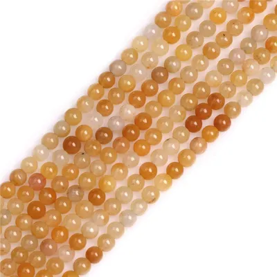 Productafbeelding van Ronde Edelsteen Kralen Geel Jade 15 Inch voor Sieraden Maken
