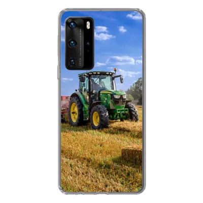 Produktbild von MuchoWow® Handyhülle Schutzhülle Hülle für Huawei P40 Pro Traktor - Bauernhof - Heu - Feld - Sonne - Landleben Silikon Softcase Handy Hülle - Schutz