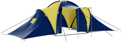 Image de Tente de camping tissu 9 personnes bleu et jaune