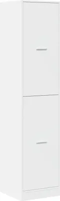 A white apothecary cabinet with two drawers.