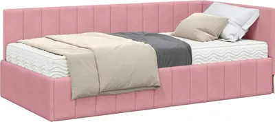 Produktbild von vidaXL Eckbettgestell mit Matratze mit Kopfteil 2 pcs Grau Samt