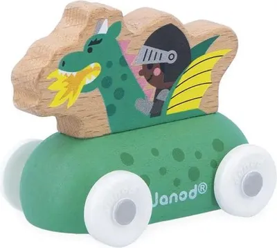 Produktbild von Janod Kreuzungsdrachenauto Grün Grün One Size