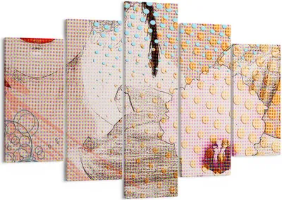 Produktbild von Bild auf Leinwand - Leinwandbild - Blume Dame Kleid Eleganz - 150x100cm - Wand Bild - Wanddeko - Leinwanddruck - Bilder - Kunstdruck - Wanddekoration - Leinwand bilder - Wandkunst - EA150x100-3140