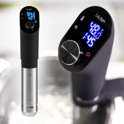 Produktbild von Lauben Sous Vide Stick, 1200W, precyzyjna kontrola temperatury, IPX7, intuicyjny wyświetlacz, zestaw woreczków zip lock