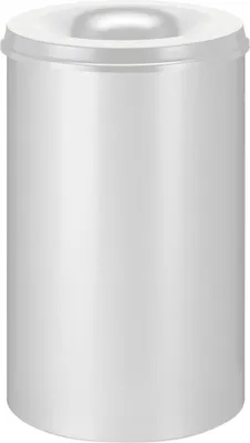 Produktbild von Selbstlöschender Papierkorb & Abfallsammler aus Metall | 110 Liter, HxØ 72x47cm | Hellgrau