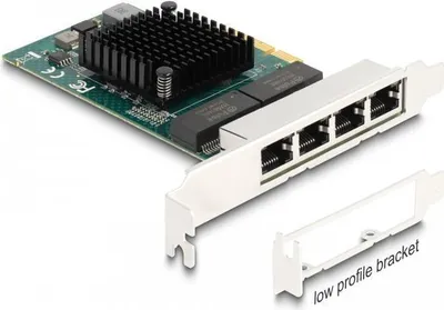 Produktbild von Delock PCI Express x4 Karte zu 4 x RJ45 Gigabit LAN BCM