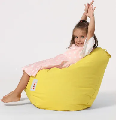 Produktbild von Hanah Home, Premium- FRN1163, Gelb, Klassische Sitzsäcke, 100% ige Styropor mit hoher Dichte recycelt