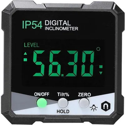 Obrázek produktu pro Digitální úhloměr s LCD displejem, magnetickou patkou, vysokou přesností, vodotěsný, bateriový nástroj pro zpracování dřeva