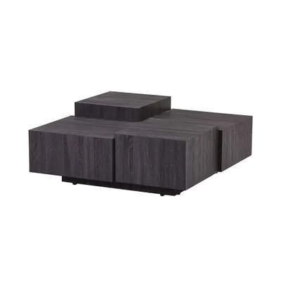 Produktbild von HOME DELUXE - Couchtisch NAYELI - Dunkle Holzoptik , Größe: 96 x 96 x 39 cm , - MDF Platte, ohne Montage I Wohnzimmertisch Beistelltisch Sofatisch