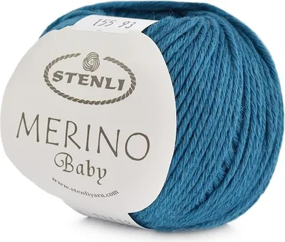 Produktbild von Stenli Merino Baby Wolle 155 Blau - Weich, Wärmeisolierend, Ideal für Kinderkleidung