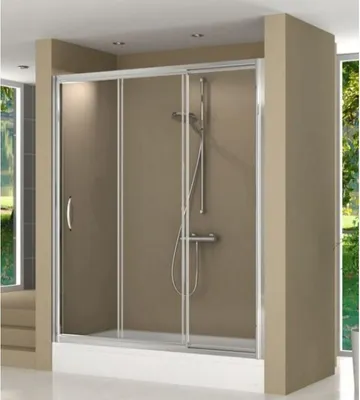 Produktbild von Nischendusche Duschkabine 100 bis 104 cm Nischendusche Duschtür Schiebetür 6mm Sicherheitsglass