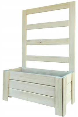 Image de Jardinier en bois – Jardinière en bois – Pot à herbes pour balcon et terrasse – Grande taille : 80 x 38 x 38 cm