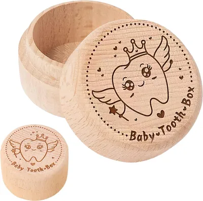 Produktbild von Holzbox – Erinnerungsstück an Milchzähne – Geburtstagsgeschenk für Jungen/Mädchen
