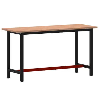 Zdjęcie produktu dla vidaXL Stół warsztatowy 150x55x81,5 cm z litego drewna bukowego i metalu