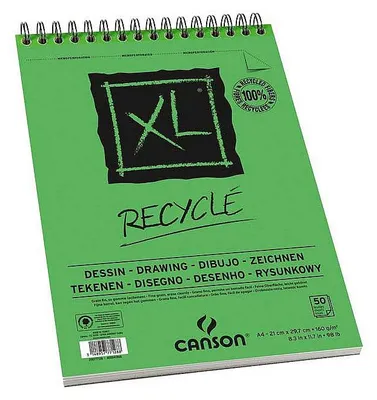 Obrázek produktu pro Skicák CANSON XL Recycle 160 g/m² A3 - 50 listů, kroužková vazba