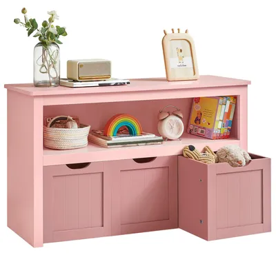Image de Étagère VASAGLE pour enfants, rangement pour jouets avec roulettes, 30 x 102 x 60 cm