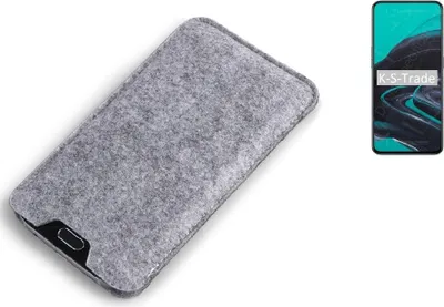 Produktbild von K-S-Trade Filz Handyhülle kompatibel mit Oppo Reno2 Schutzhülle Filztasche Filz Tasche Case Sleeve Handy Hülle Filzhülle grau