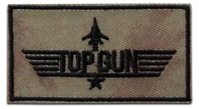 Obrázek produktu pro Mono-Quick Top Gun logo - nášivka, nažehlovací, nažehlovací aplikace, nášivky, k nažehlení, velikost: 6,8 x 3,7 cm