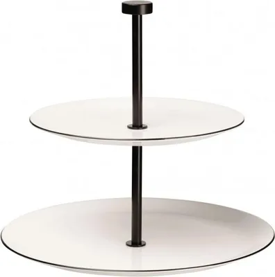 Image de Serviteur Rond 2 niveaux Ligne Noire