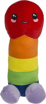 Produktbild von XL Regenbogen Plüsch-Penis LGBTQ Stofftier Plüschkissen