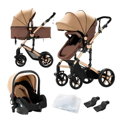 Obrázek produktu pro Kočárek, konstrukce 3 v 1, lehký s pláštěnkou, 588-Khaki
