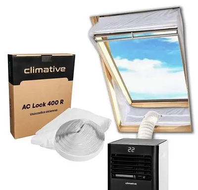Produktbild von Klimaanlage Fensterabdichtung Dachfenster 2x200cm (1 Schlauch) AC-Lock 400 R, Abdeckung Klimaanlage Dachfenster, Hot Air Stop für mobile Klimageräte
