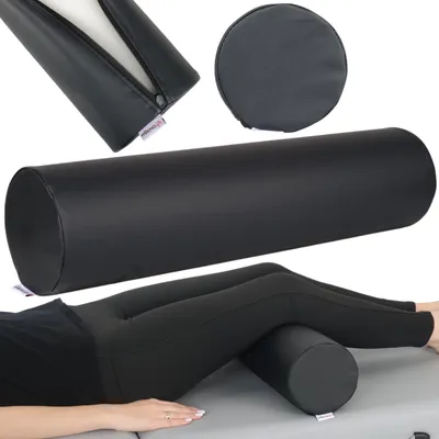 Produktbild von Habys Lagerungsrolle, Vollrolle, Nackenkissen, Lagerungskissen, Nackenrolle, Knierolle für Massage und Therapie, Fitnessrolle, 15x60cm Schwarz