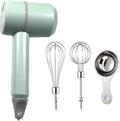 Immagine prodotto di Frullatore elettrico a mano a 3 velocità con ricarica USB, verde