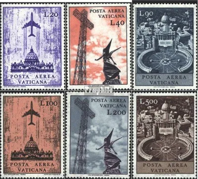 Produktbild von Briefmarken Vatikanstadt 1967 Mi 517-522 (kompl.Ausg.) postfrisch Flugpost
