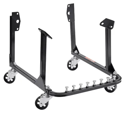 Produktbild von VEVOR Motorständer, 750 LBS (340 KG) Tragfähigkeit Motorhalter, Schwerlaststahl Motorhalter mit 4 schwenkbaren Rollen und 4 Hakenpositionen, geeignet für BB-CHEVY und GEN-1 SB-CHEVY Motoren, U-förmig, BB-CHEVY und Gen-1 SB-CHEVY