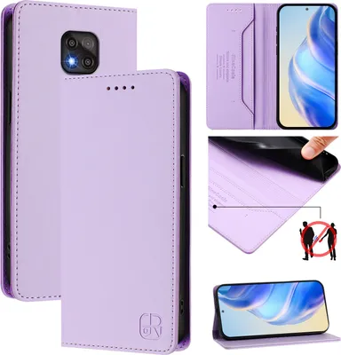 Produktbild von Lederhülle für Motorola Moto G Power 2021 Hülle Flip Brieftasche Kartenfächern Ständer Schutzhülle Violett