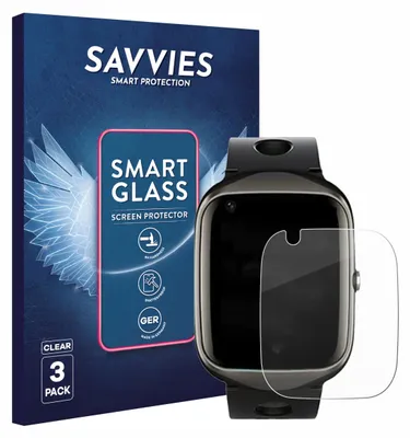 Produktbild von 3x Savvies Schutzglas Folie für ABUBU SmartWatch PBL2 9H Panzer Schutzfolie Glas Displayschutz klar transparent