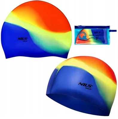 Produktbild von NILS AQUA Bunte Silikon-Schwimmhaube für Langes Haar