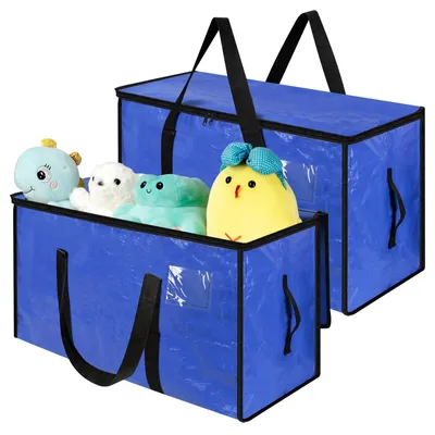 Umzugstaschen 2er-Set, 72 L, wasserdicht, robuste Griffe, Blau
