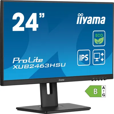 Produktbild von iiyama ProLite XUB2463HSU-B1, 60,5 cm (23.8"), 1920 x 1080 Pixel, Full HD, LED, 3 ms, Schwarz