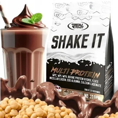Immagine prodotto di Miscela di proteine WPI/WPC Real Pharm Integratore proteico SHAKE IT 700 g CIOCCOLATO NOCI
