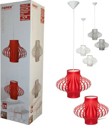 Produktbild von Ranex Pendelleuchte Cinderella 25,5cm Rot max. 60W 2 x E27 ohne Leuchtmittel
