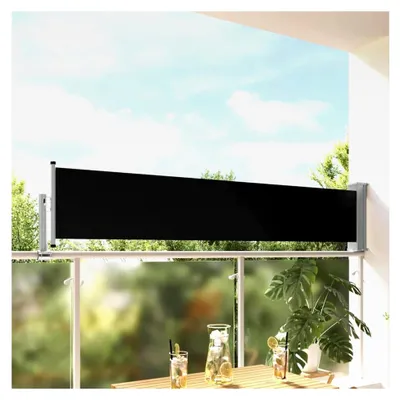 Produktbild von Ausziehbare Seitenmarkise 60×300 cm Schwarz für den Außenbereich, Gärten und Innenhöfe