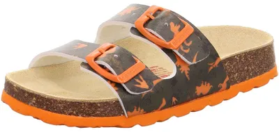 Produktbild von Superfit Fussbettpantoffel Jungen Sandale mit Dino-Motiv Orange/Mehrfarbig, 1-800111-5400