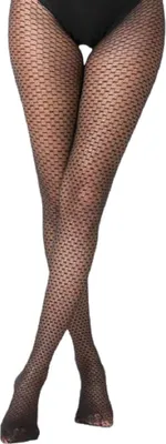 Produktbild von cofi1453® Strumpfhose Netzstrümpfe Netz Muster Optik Damen Socken Strumpf für Frauen 40 Den schwarz S/M